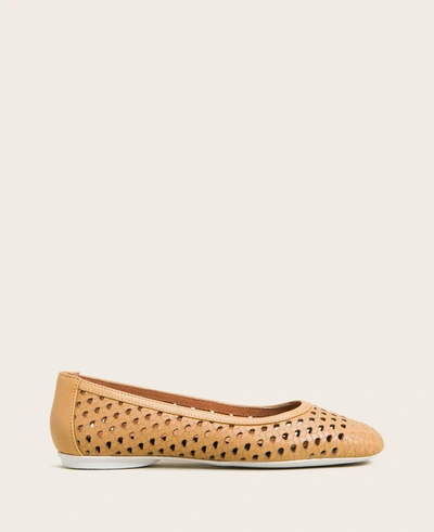 Shop Gentle Souls Eugene Travel Packable Woven Ballet Flat In Tan