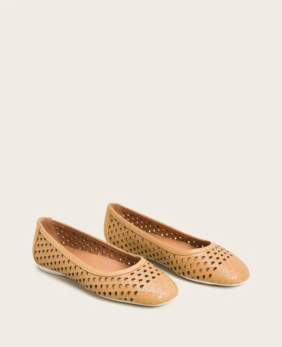 Gentle Souls Eugene Travel Packable Woven Ballet Flat In Tan