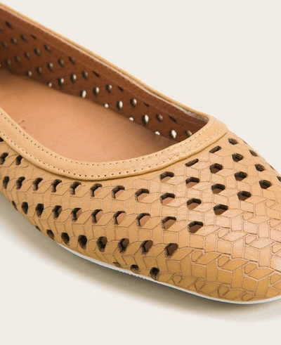 Gentle Souls Eugene Travel Packable Woven Ballet Flat In Tan