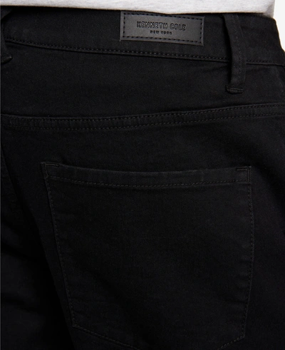 Kenneth Cole Athletic-fit Recycled Stretch Denim Jeans In Watts - Black