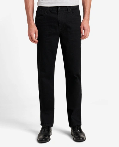 Kenneth Cole Athletic-fit Recycled Stretch Denim Jeans In Watts - Black