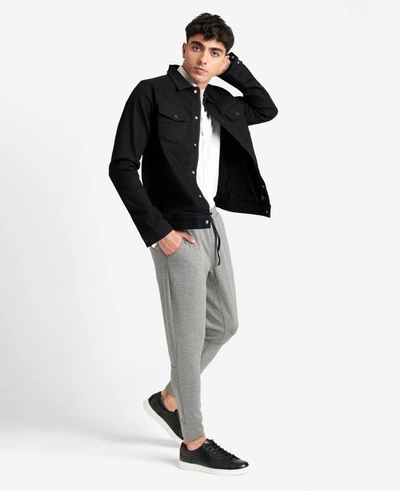 Kenneth Cole Fleece Terry Jogger In Gargoyle Heath