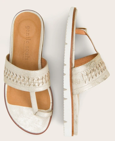 Gentle Souls Lavern Lite Thong Braided Sandal In Ice