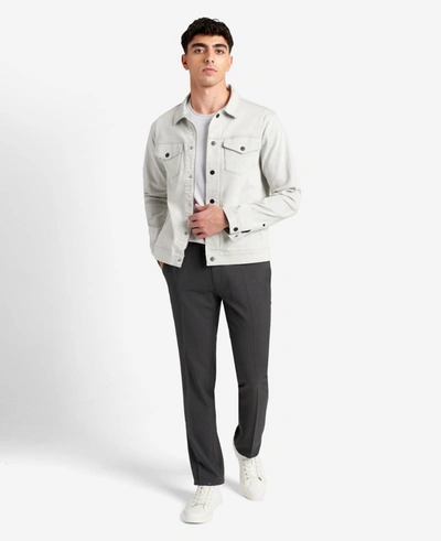 Kenneth Cole Stretch Micro Check Modern Fit Techni-cole Dress Pant In Charcoal