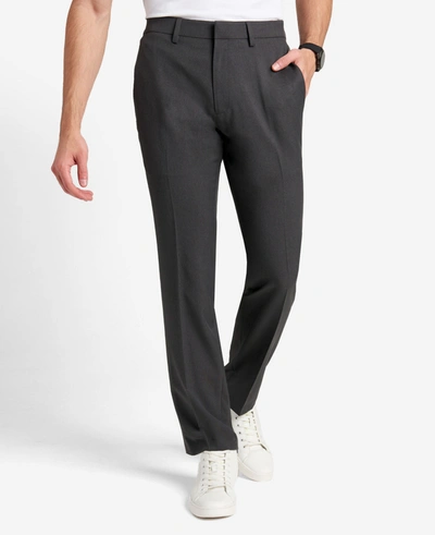 Kenneth Cole Stretch Micro Check Modern Fit Techni-cole Dress Pant In Charcoal