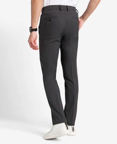 Kenneth Cole Stretch Micro Check Modern Fit Techni-cole Dress Pant In Charcoal