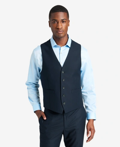 Kenneth Cole Ready Flex Slim-fit Suit Separate Vest In Navy