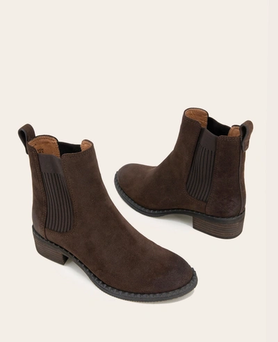 Gentle Souls Best Leather Elastic Bootie In Chocolate