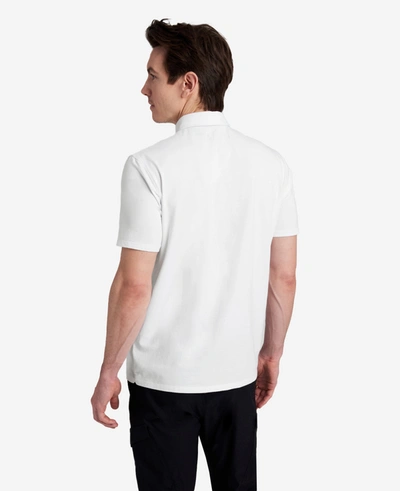 Kenneth Cole Performance Button Polo In White