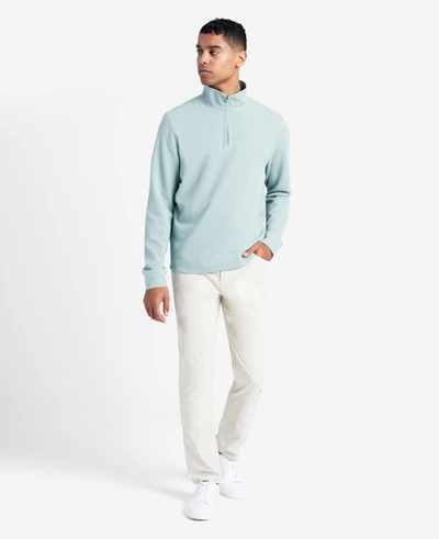 Kenneth Cole Quarter-zip Knit Pullover In Faded Blue