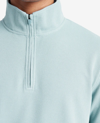 Kenneth Cole Quarter-zip Knit Pullover In Faded Blue