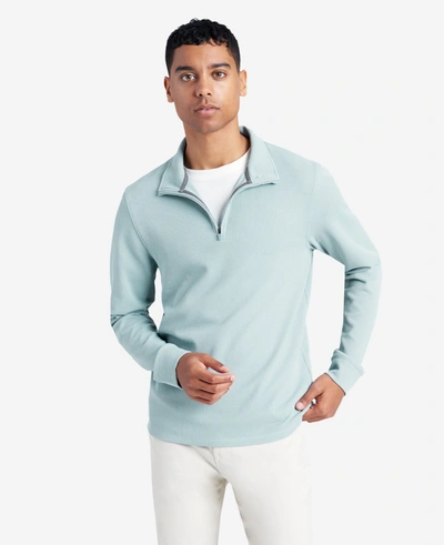 Kenneth Cole Quarter-zip Knit Pullover In Faded Blue