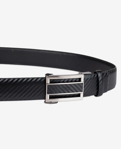 Shop Reaction Kenneth Cole Textured Tracklock Belt In Carbon Fiber