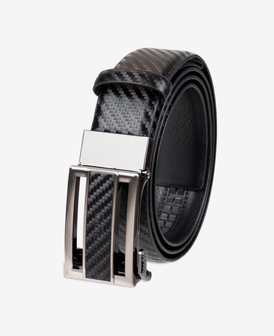 Shop Reaction Kenneth Cole Textured Tracklock Belt In Carbon Fiber