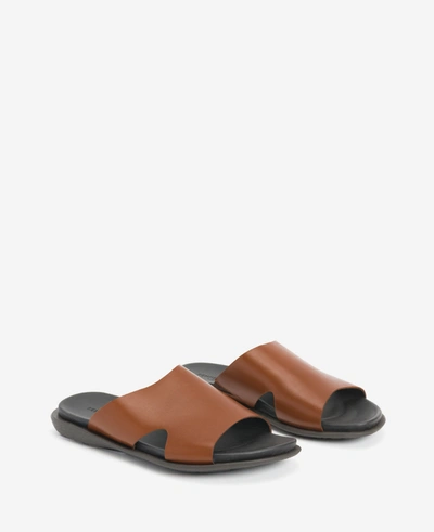 Kenneth Cole Sand-y Beach Leather Slide Sandal In Cognac