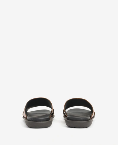 Kenneth Cole Sand-y Beach Leather Slide Sandal In Cognac