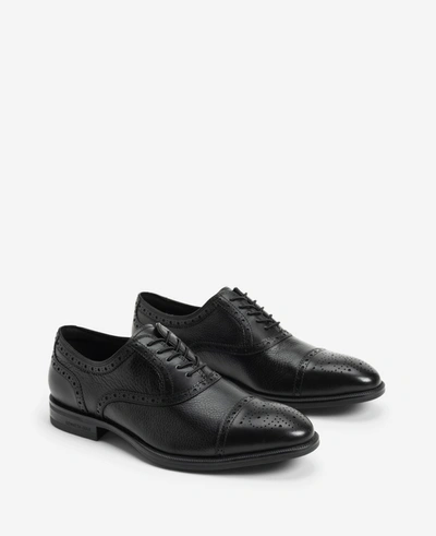 Kenneth Cole Futurepod Leather Lace-up Oxford Shoe With Medallion Cap Toe In Black