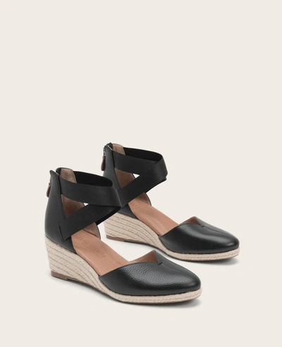 Gentle Souls Orya Leather Espadrille Wedge In Black