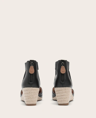Gentle Souls Orya Leather Espadrille Wedge In Black