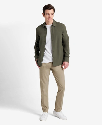 Kenneth Cole Stretch Twill Regular-fit Flex Waistband Flat-front Pant In Tan