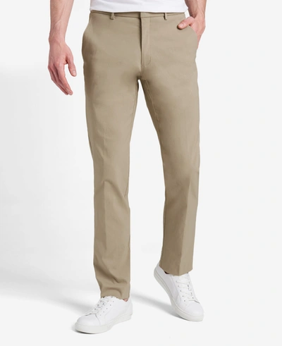 Kenneth Cole Stretch Twill Regular-fit Flex Waistband Flat-front Pant In Tan