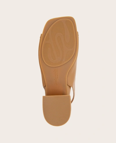 Gentle Souls Women's Penny Sling Back Low Block Heeled Sandals In Camel