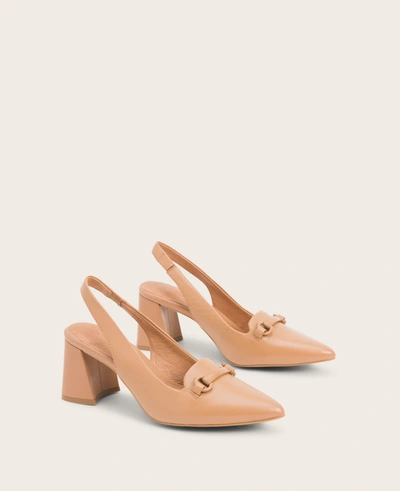 Gentle Souls Dionne Leather Slingback Heel In Camel