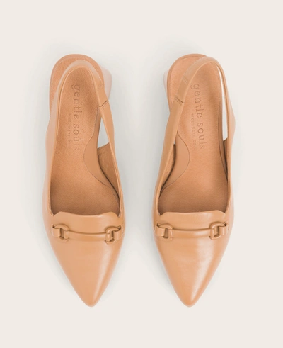 Gentle Souls Dionne Leather Slingback Heel In Camel