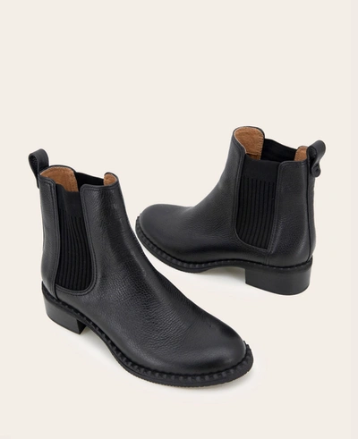 Gentle Souls Best Leather Elastic Bootie In Black