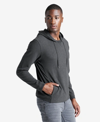 Shop Kenneth Cole Pullover Knit Hoodie Sweater In Heather Grey