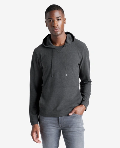 Shop Kenneth Cole Pullover Knit Hoodie Sweater In Heather Grey