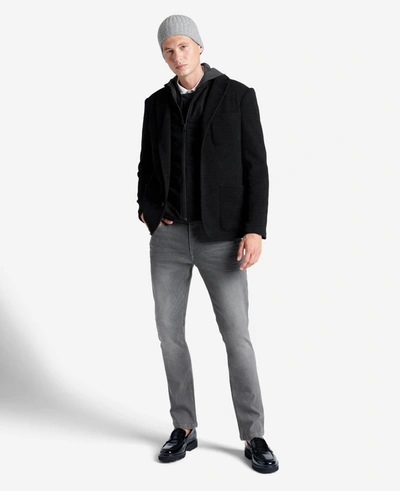 Kenneth Cole Men's Textured Triple-patch Pocket Stretch Blazer In Black