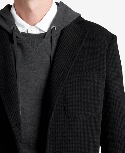 Kenneth Cole Men's Textured Triple-patch Pocket Stretch Blazer In Black