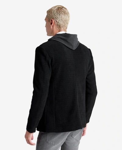 Kenneth Cole Men's Textured Triple-patch Pocket Stretch Blazer In Black