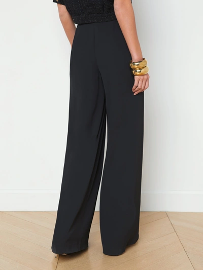 Shop L Agence Nova Pleated Wide-leg Pant In Black