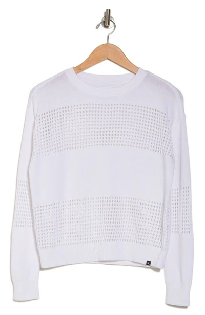 Shop Calvin Klein Jeans Est.1978 Openwork Crewneck Sweater In White