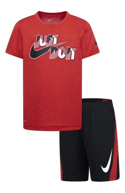 Nike Drop Dri-fit Tee & Shorts Set In Black