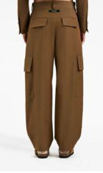 Shop Palm Angels Trousers In Brown/black