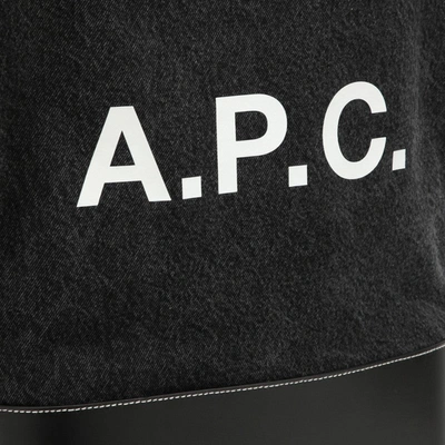 Shop Apc A.p.c. Medium Axel Black Cotton Tote Bag With Logo Men