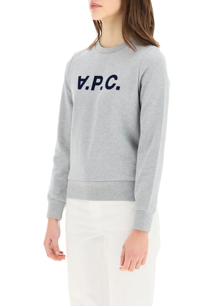 Shop Apc A.p.c. Sweatshirt Logo Women In Gray