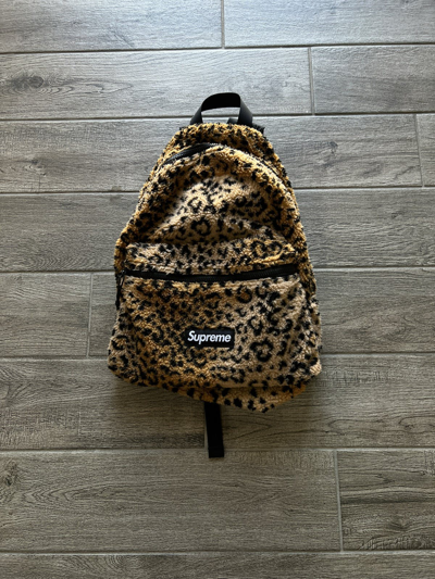 Pre-owned Supreme Fw17  Leopard Backpack