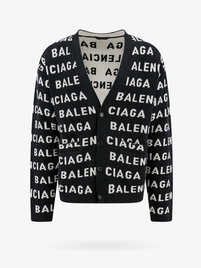 Shop Balenciaga Man Cardigan Man Black Knitwear