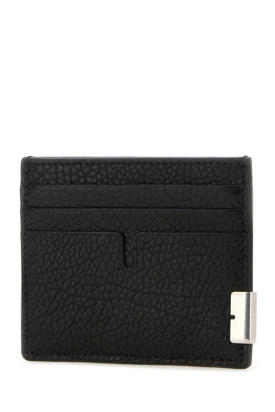 Shop Burberry Man Black Leather B Cut Card Holder