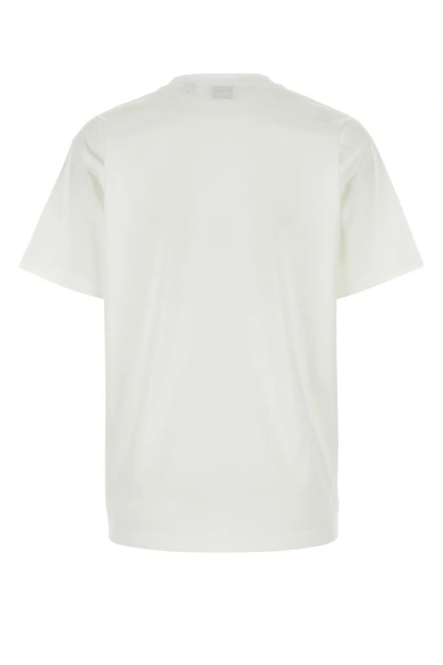 Shop Burberry Woman White Cotton T-shirt