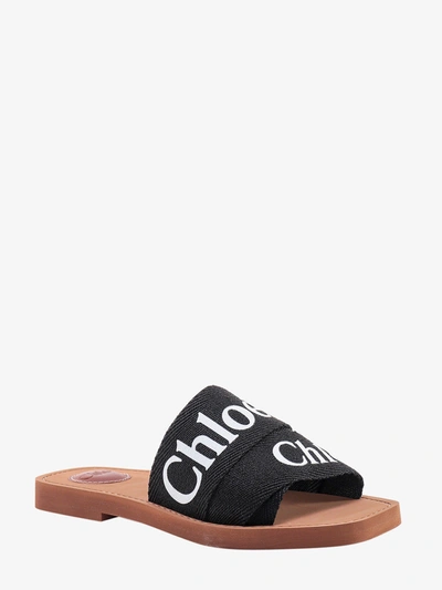 Shop Chloé Chloe' Woman Woody Woman Black Sandals