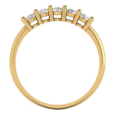 Pre-owned Pucci 0.7ct Round Cut Simulated Stackable Petite Anniversary Band 14k Yellow Gold