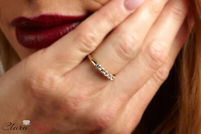 Pre-owned Pucci 0.7ct Round Cut Simulated Stackable Petite Anniversary Band 14k Yellow Gold