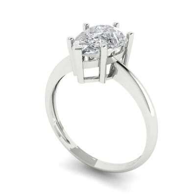 Pre-owned Pucci 2.7ct Pear Cut Bridal Simulated Engagement Promise Ring Solid 14k White Gold In White/colorless