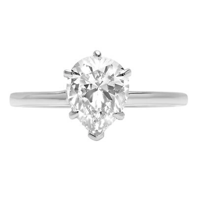 Pre-owned Pucci 2.7ct Pear Cut Bridal Simulated Engagement Promise Ring Solid 14k White Gold In White/colorless