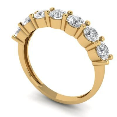 Pre-owned Pucci 1.2ct Round Cut Simulated Stackable Petite Anniversary Band 14k Yellow Gold
